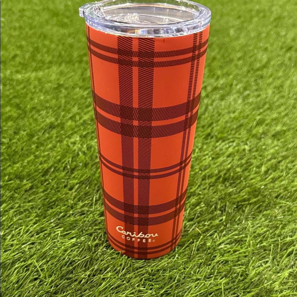 Caribou Coffee Tumbler - Plaid Sweater Print